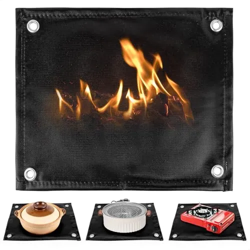 Feuerfeste Unterlage Klein, Hitzebeständige Unterlage für Das Grillen Im Freien, Feuerfeste Matte für Aufläufe, Kasserollen und Schmortöpfe, Hitzeschutzmatte 35*35cm, Feuerschutzmatte