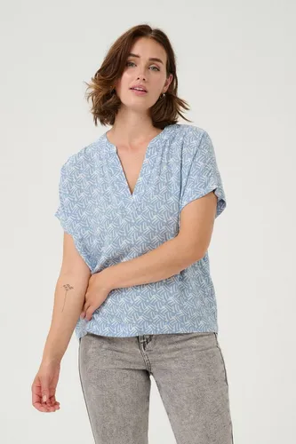 KAFFE Damen Bluse mit V-Ausschnitt und kurzen Ärmeln von Kaffe