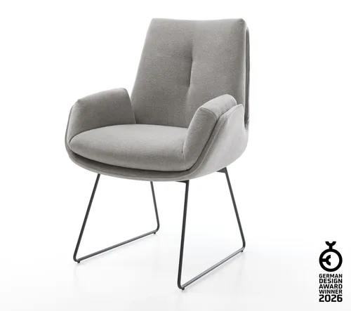 DELIFE Esszimmerstuhl Clea-Flex - Komfortabel und Modern - Eleganter Esszimmerstuhl Clea-Flex in Soft Grau mit robustem Kufengestell. Genießen Sie hohen Sitzkomfort durch erstklassige Polsterung und modernes Design, das sich harmonisch in jede Einrichtung integriert.