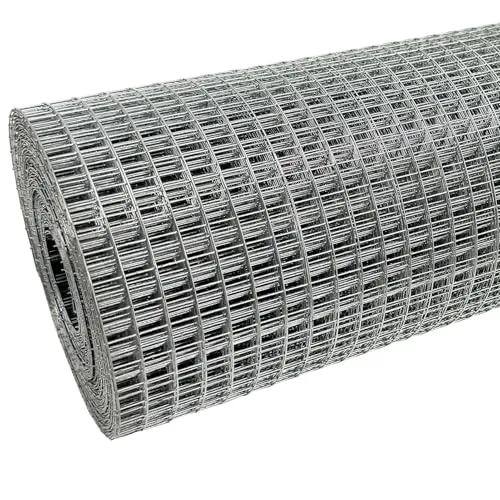 BOAOTX Wühlmausgitter 1m x 10m, Volierendraht Maschenweite 6,3 mm, Drahtgitter Feinmaschig Verzinkt, Maschendraht als Wühlmausgitter für Hochbeet Hasendraht Kaninchendraht Hasengitter Mäusegitter