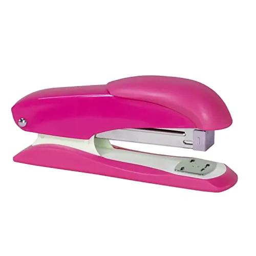 Idena 11548 - Heftgerät 13 cm, inklusive 50 Heftklammern 24/6, pink, für 20 Blatt, 1 Stück