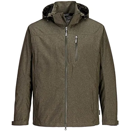 Blue Wave Herren Funktionsjacke Henk - Wasserdichte Outdoor-Jacke in Oliv XXL - Funktionsjacken mit 10.000 mm Wassersäule, atmungsaktivem Mesh-Futter und abnehmbarer Kapuze für optimalen Schutz bei Outdoor-Aktivitäten.