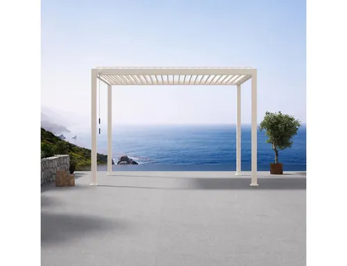 Pergola Mirador Deluxe111 3x3 grau - Pavillon & Pergola aus robustem Metall, ideal für schattige Plätzchen im Garten oder auf der Terrasse, mit eleganter grauer Farbe und großzügigen 300x300 cm.