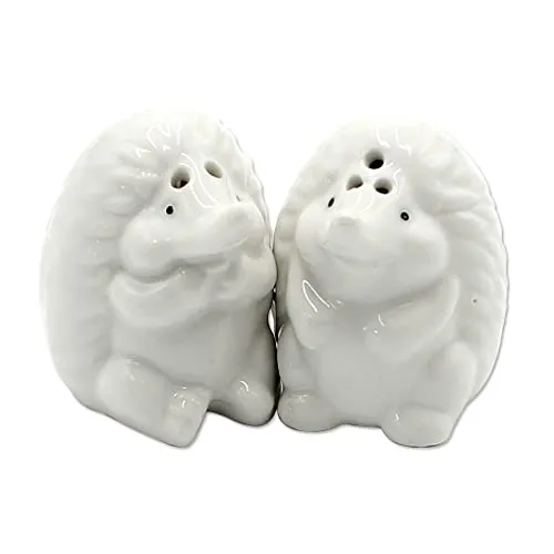 Salz -und Pfefferstreuer Set weiß aus Poly, Motiv: Igel, magnetisch, Größe L/B/H: ca. 6 x 4 x 6 cm