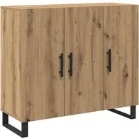 vidaXL Sideboard mit 3 Türen Artisan Eiche 90x34x80 cm