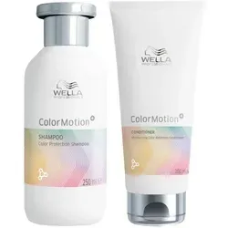 Wella Professionals ColorMotion+ Set - Shampoo & Conditioner für Farbschutz - Shampoos für coloriertes Haar, bietet bis zu 8 Wochen Farbschutz und schützt vor Verblassen. Genießen Sie geschmeidiges, glänzendes Haar mit Antioxidantien und WellaPlex für optimale Pflege.