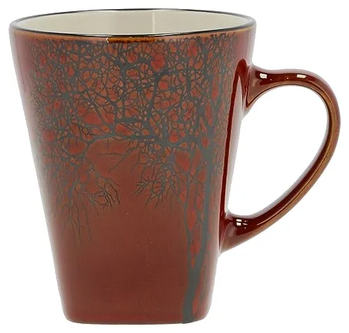Villa Collection Hela Becher Groß 350ml, Jumbobecher, Teebecher, Kaffeebecher Groß, Durchm. 9 cm, Höhe 11 cm, 0,35 Liter, aus Keramik/Steingut, Amber
