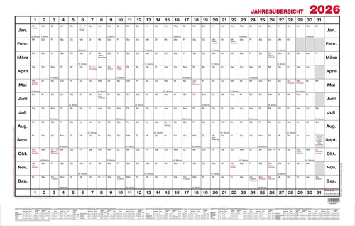 GÜSS Jahresübersicht Superformat 2026