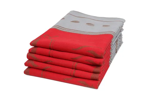 ZOLLNER Geschirrtuch Set, 5-tlg, 100% Baumwolle in rot von Zollner