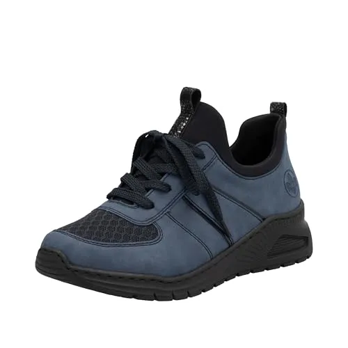 Rieker Damen Halbschuhe M4970 - Bequeme Sneaker für jeden Tag - Damen-Sneaker mit flacher Absatzform, aus hochwertigem Synthetik gefertigt, ideal für den täglichen Komfort und stilvolle Outfits.