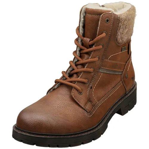 MUSTANG Damen Stiefelette brown EU 36 - Wanderschuhe mit Kunstleder-Obermaterial und Futtermix aus Kunstfell und Textil, idealer Nässeschutz für Outdoor-Abenteuer.