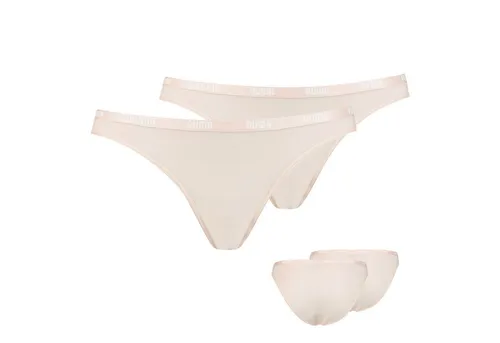 PUMA Bikinislip Bikini Slips (2-St., 2 Stück) mit Umlaufenden Markenlogo am Bund
