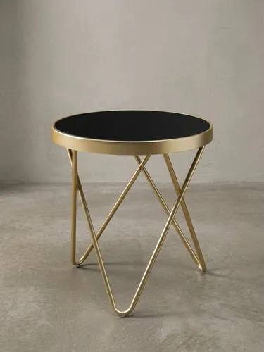 KADIMA DESIGN Beistelltisch PARMA 42x46cm in Schwarz und Gold