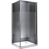 Dein Bau Projekt Duschkabine Glasdusche Gestreift 80 x 195 x 80 cm m. Wanne