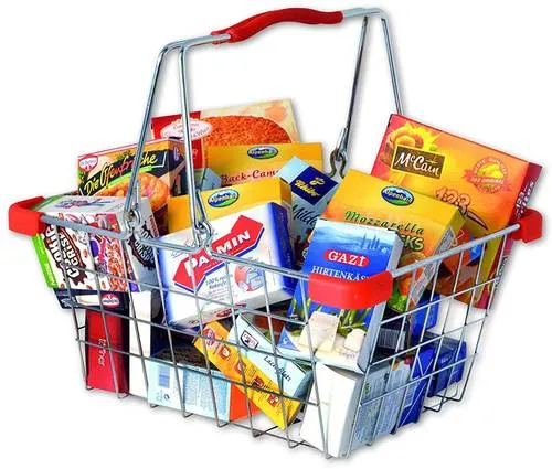 Metalltragekorb gefüllt - Spielware, gefüllt mit vielfältigem Kaufladenzubehör, die perfekte Ergänzung für jeden Kaufladen und ideal für kreative Rollenspiele ab 3 Jahren.