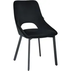 Lumo-Sessel mit Samtbezug in Schwarz