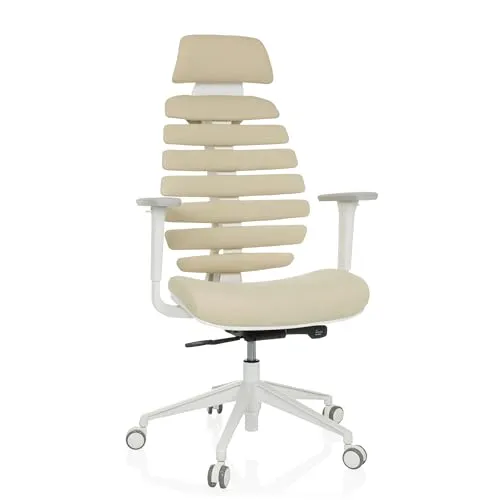 hjh OFFICE Profi Bürostuhl ERGO LINE W mit Armlehnen in beige von hjh Office
