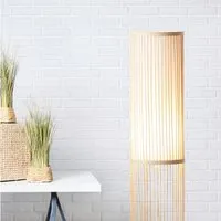 BRILLIANT Lampe Nori Standleuchte 1flg natur/weiß - Standleuchte mit praktischem Fußschalter für bequemes Ein- und Ausschalten, ideal für ein gemütliches Zuhause. Hergestellt aus natürlichen Materialien für ein frisches Ambiente.