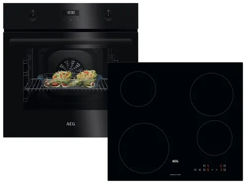 AEG AB14B Set Backofen BEK43511XB + Induktionskochfeld IBE6420SCB