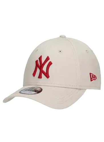 New Era New York Yankees MLB League Essential Cap - Beige Rot, Verstellbare 9Forty - Hüte, Kappen & Mützen für Baseball-Fans | Offizielle 9Forty Cap mit gesticktem Teamlogo, verstellbar für perfekten Sitz und aus hochwertigem Material