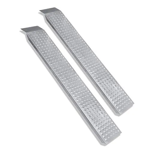Froadp Antirutsch Auffahrrampe Verzinkt Stahl Laderampe Rampe 160x22,5x4,5cm Silber Auffahrschiene Verladerampen Tragbare Rampen für Auto Motorrad ATV PKW Max. Belastbarkeit 400KG pro Paar