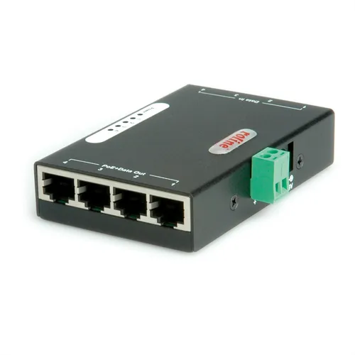 Roline 21.13.1198 PoE Injektor - Sonstige Netzwerkartikel, versorgt bis zu vier PoE-Geräte gleichzeitig mit Strom und Daten dank IEEE 802.3af Standard, ideal für IP-Kameras und Access Points.