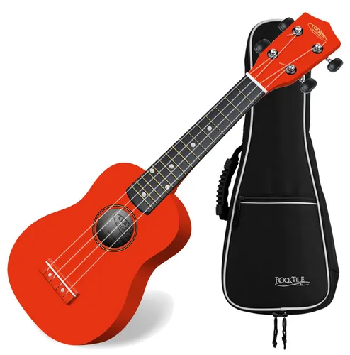 Classic Cantabile US-100 RD Sopran-Ukulele Rot Set inkl. Tasche