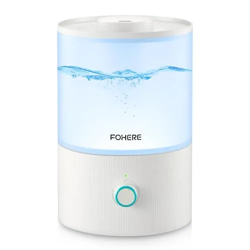 FOHERE Luftbefeuchter für Schlafzimmer - Luftbefeuchter und Diffusor in einem, 3,2L Wassertank für bis zu 28 Stunden Feuchtigkeit, BPA-frei und leise – ideal für Babys und entspannende Atmosphäre.