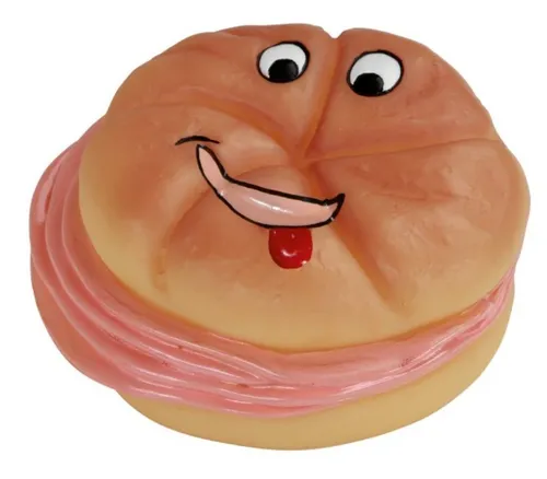 Kerbl Pet 83523 Wurstsemmel Rex - Bunte Apportier-Spielzeug, 10 cm Durchmesser aus langlebigem Latex für viel Spaß und Aktivität