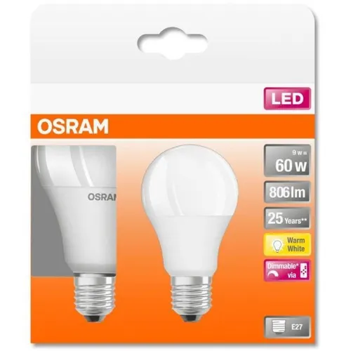 OSRAM RGBW E27 LED Birne 9W mit Fernbedienung, dimmbar 2-er Pack