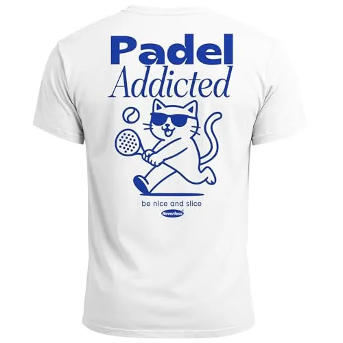 Neverless Print-Shirt Herren T-Shirt mit Backprint für Padel Tennis - Herren-Shirt aus 100% Baumwolle, ideal für Sport und Freizeit, mit stylischem Backprint für Padel Tennis und angenehmem Tragekomfort.