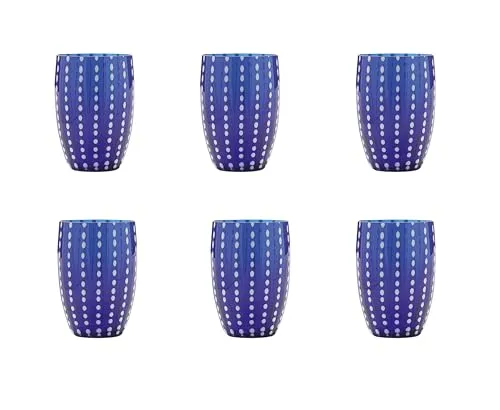 Zafferano Set 6 Perle Tumbler Wasserglas blau in blau von Zafferano