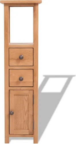 vidaXL Eckschrank aus Massivholz Eiche 26x26x94 cm