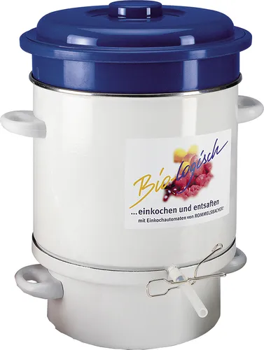 Rommelsbacher Einkochautomat EE 1505, 1500 W - Entsafter mit 10 Liter Fassungsvermögen, ideal zum Einkochen und Saftpressen, ausgestattet mit hochwertiger, säurefester Emaillierung und 1500 W Heizelement für effizientes Arbeiten.