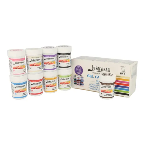 bakeryteam Lebensmittelfarben 8 x 35 g + Chocolate Brown 315 g