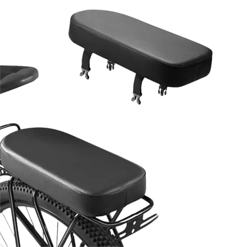 LEXICANMHS Fahrrad-Rücksitzkissen, schwarzes PU-Fahrrad-Rücksattel
