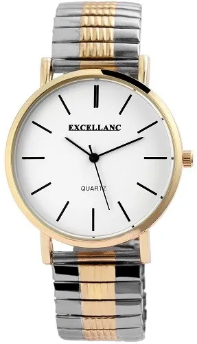 Analog Herrenuhr Armbanduhr Edelstahl Zugband bicolor Quartzwerk