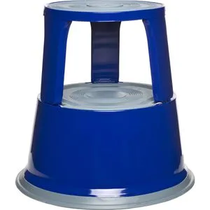 Alco Rollhocker 895-15 - Robuster Metallhocker mit 150kg Tragkraft - Leitern - TÜV/GS geprüft, rutschfeste Trittfläche und 3 federgelagerte Rollen für optimale Stabilität bei Belastung.