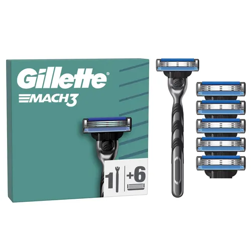 Gillette Mach3 Systemklingen 6er + Handstück Ersatzklingen von Gillette