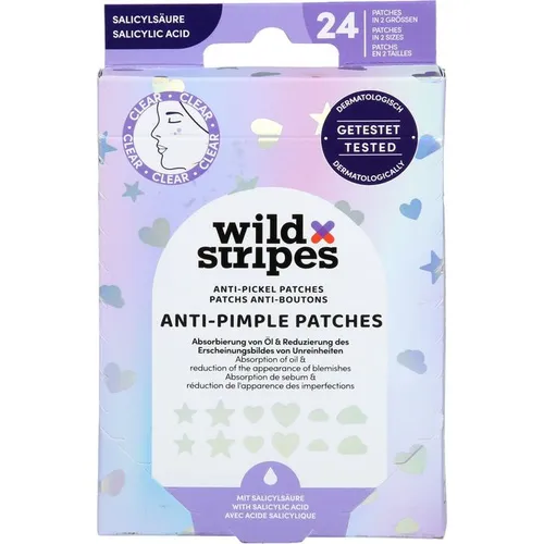 WILD STRIPES Anti-Pickel Patches Holo Clear 24 St.