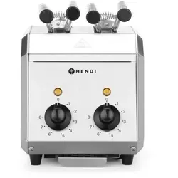 HENDI Sandwichtoaster - Edelstahl Sandwichmaker, mit Timer und abnehmbarem Krümelfach für perfekte Toasts