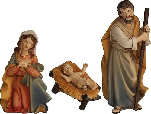 FADEDA 3X Hlg. Familie/Höhe:9 cm/handbemalt/detailgetreue Krippen Figuren - Weihnachten Tisch Dekoration Krippe Zubehör