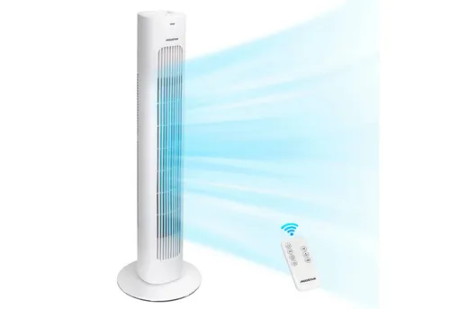 Aigostar Turmventilator - Leiser Standventilator mit Fernbedienung - Turmventilator mit ultra-leisem Motor, 70° Oszillation und 3 Geschwindigkeiten für optimalen Komfort im Schlafzimmer an heißen Sommertagen.