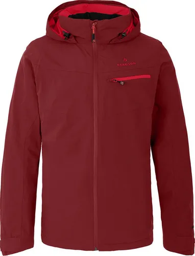 Bergson TALLMOS Herren Regenjacke – Wasserdicht & PFC-frei - Hochwertige Herren Regenjacke in Tomatenrot, wasserdicht bis 20.000 mm. Ideal für jeden Wettereinsatz. Mit 100% Polyester-Oberstoff und normalem Schnitt.