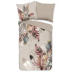 PURE luxury collection Wendebettwäsche Famm, 2-teilig, 135x200, Microfaser - Bettwäsche-Set in Taupe mit Wendeoptik und pflegeleichter Mikrofaser. Ideal für einen stilvollen Schlafbereich und einfache Handhabung durch Reißverschluss.