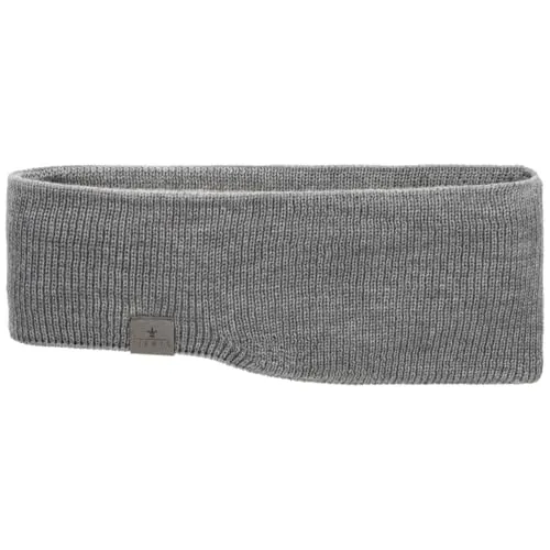 LIERYS Fine Merino Stirnband Damen/Herren/Kinder (7,5-10 cm breit) - Made in Germany - mit Merinowolle - Ohrenwärmer gefüttert mit Baumwolle - One Size (53-60 cm) - Herbst/Winter grau One Size