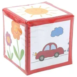 EDUPLAY 120272 Schaumstoff-Würfel mit Taschen, 15,5 x 15,5 cm, rot