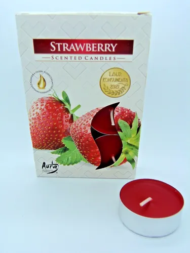 Bispol Duft Teelichter Erdbeere 6er Pack Duftkerzen