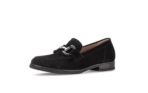 Gabor Mokassin Slipper 32.422.47 Damen schwarz 40 EU - Slipper & Loafer – Gabor Comfort mit hochwertigem Nubukleder und weichem, herausnehmbarem Fußbett für optimalen Tragekomfort den ganzen Tag.