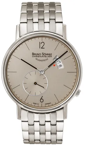 Bruno Söhnle Glashütte RONDO BIG - Herrenuhr mit Saphirglas - Armbanduhren für Herren, elegante Quarzuhr mit robustem Saphirglas und Datumsanzeige, ideal für stilbewusste Männer.